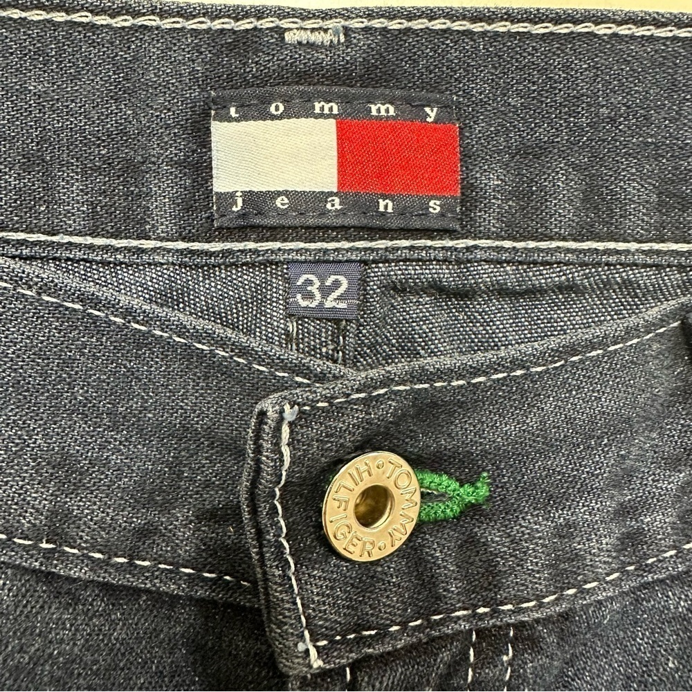 90s Vintage Hilfiger men denim carpenter jeans Size 32in Inseam 31.5in - Picture 4 of 15